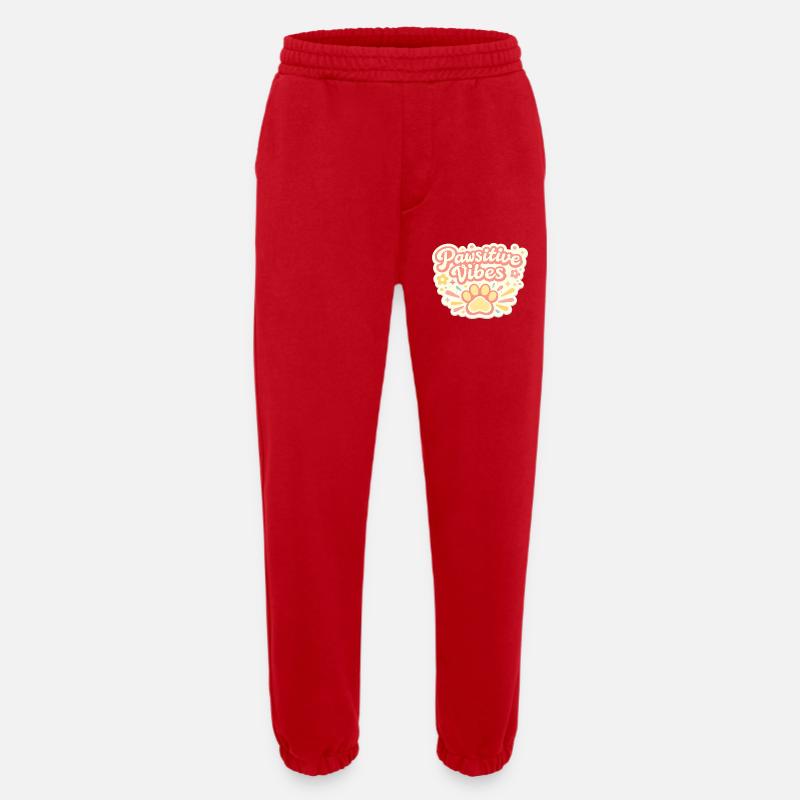 Pawsitive Vibes Pfotenfreude - Heavyweight Jogginghose - made by SPREAD  - Rot