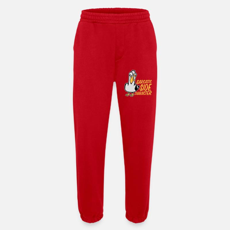 Crazy Seagull Sarcastic Side Character Funny - Heavyweight Jogging Pants - made by SPREAD  - red