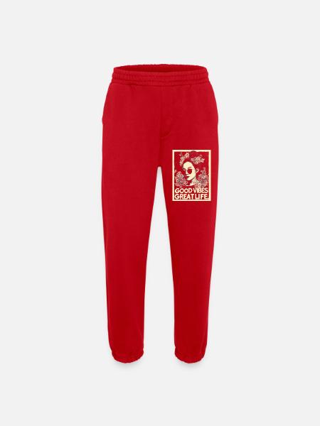 Vibes great Life tattoo - Heavyweight Jogging Pants - made by SPREAD  - red