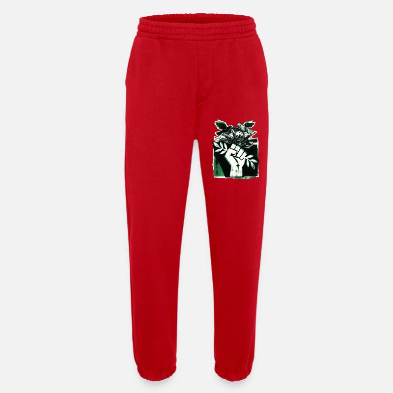 Gegen Krieg Frieden Faust - Heavyweight Jogginghose - made by SPREAD  - Rot