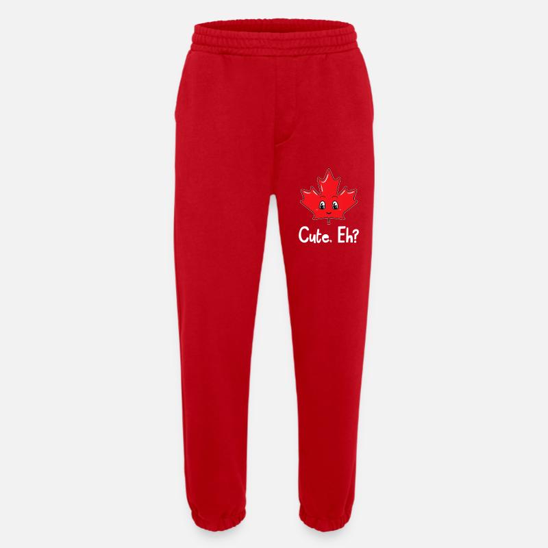 Kawaii Maple Leaf Eh - Heavyweight Jogging Pants - made by SPREAD  - red