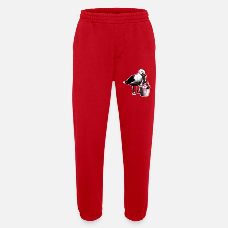 Möwe Isst Eis - Heavyweight Jogging Pants - made by SPREAD  - red