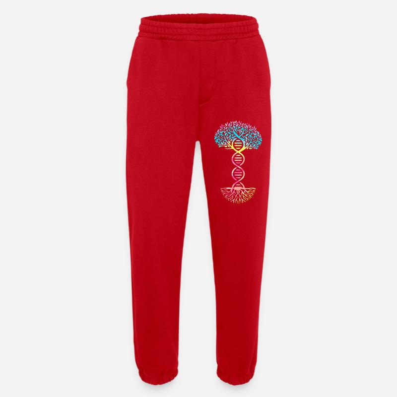 Structural formula molecule - Heavyweight Jogging Pants - made by SPREAD  - red