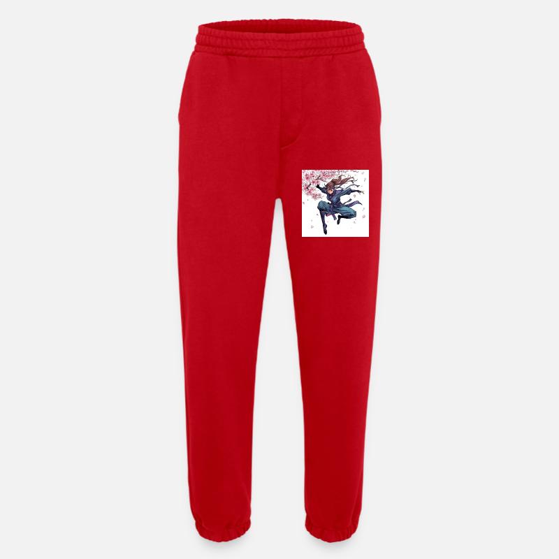 Cherry Blossom Warrior Style - Heavyweight Jogging Pants - made by SPREAD - red