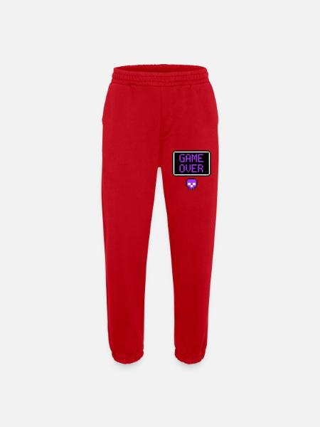 Game Over Skull Pixel Art - Heavyweight Jogging Pants - made by SPREAD  - red