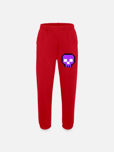 Pixel Skull Game Over - Heavyweight Jogging Pants - made by SPREAD - red