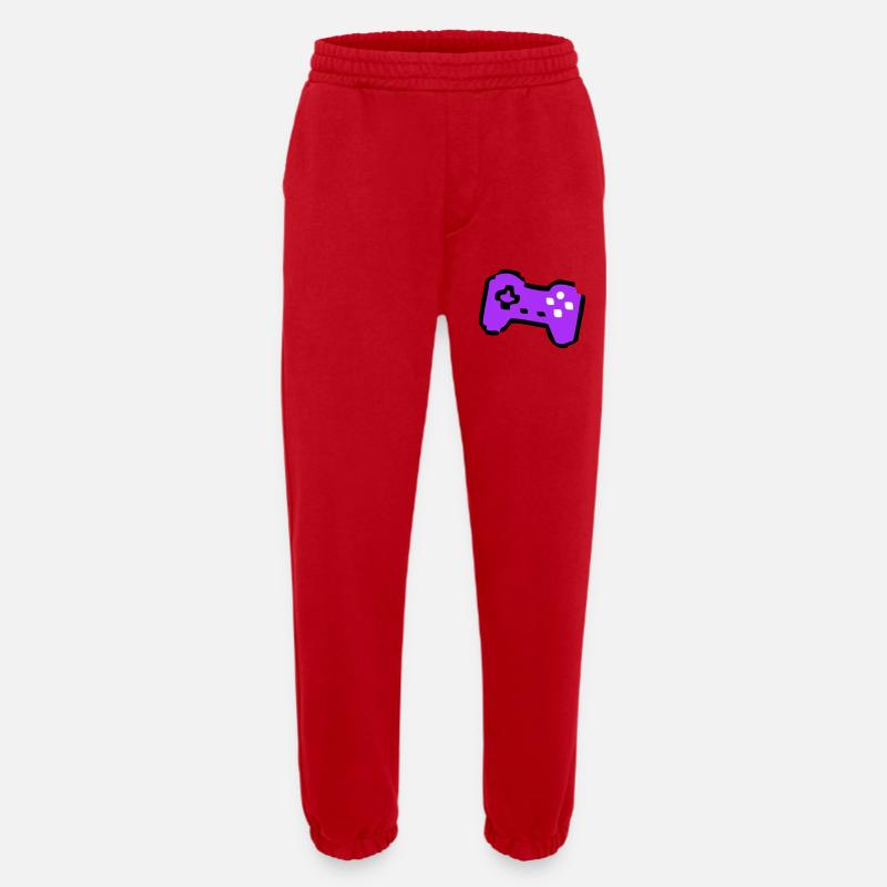 Joueur de manette rétro bizarre - Pantalon de jogging bio épais fabriqué en UE - rouge