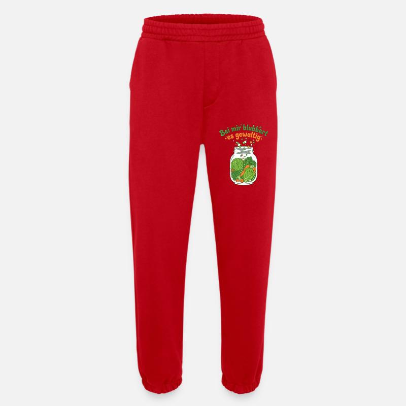 Fermentation Vegetable Mason Jar Bubbling - Heavyweight Jogging Pants - made by SPREAD  - red
