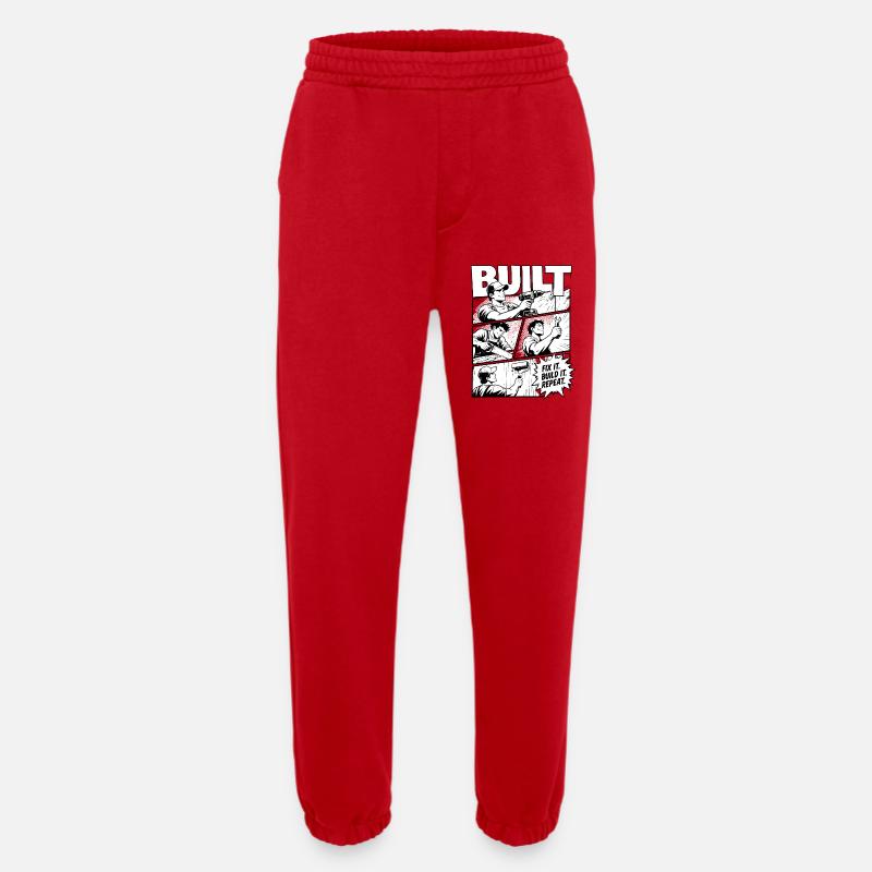 Built Fix It Build It Repeat - Heavyweight Jogginghose - made by SPREAD  - Rot