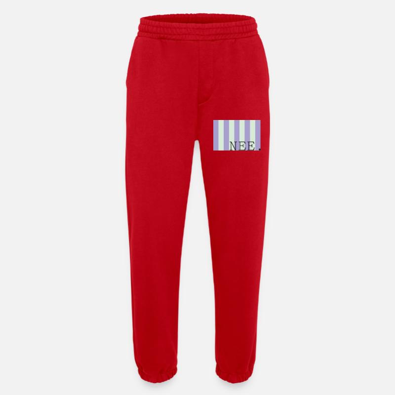 Nee Pastel Stripe Font - Heavyweight Jogging Pants - made by SPREAD  - red