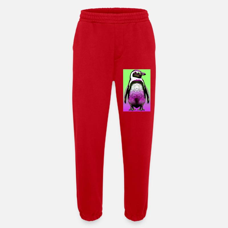 penguin - Heavyweight Jogging Pants - made by SPREAD  - red