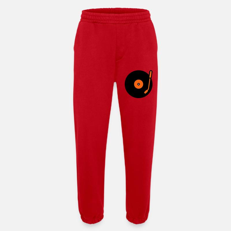 Retro Audio Schallplatte Tonarm - Heavyweight Jogginghose - made by SPREAD - Rot