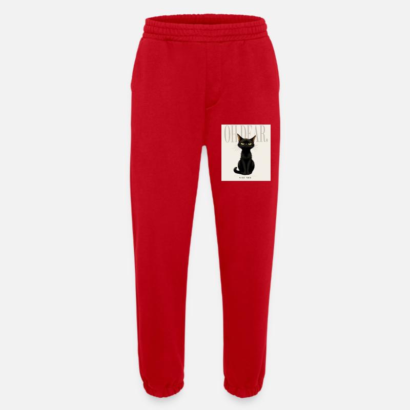 Disappointing. – Sarcastic Black Cat Design - Heavyweight Jogging Pants - made by SPREAD  - red