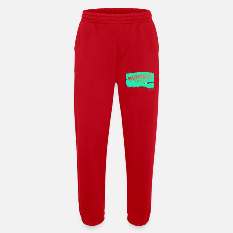 Équipe de course - Pantalon de jogging bio épais fabriqué en UE - rouge