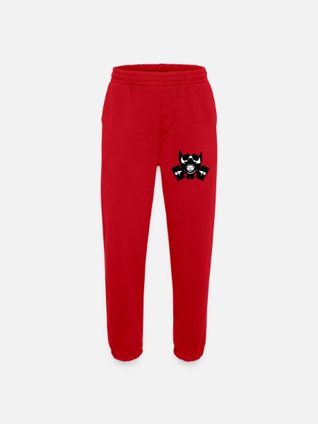 Gas Mask Skullsilhouette - Heavyweight Jogging Pants - made by SPREAD  - red