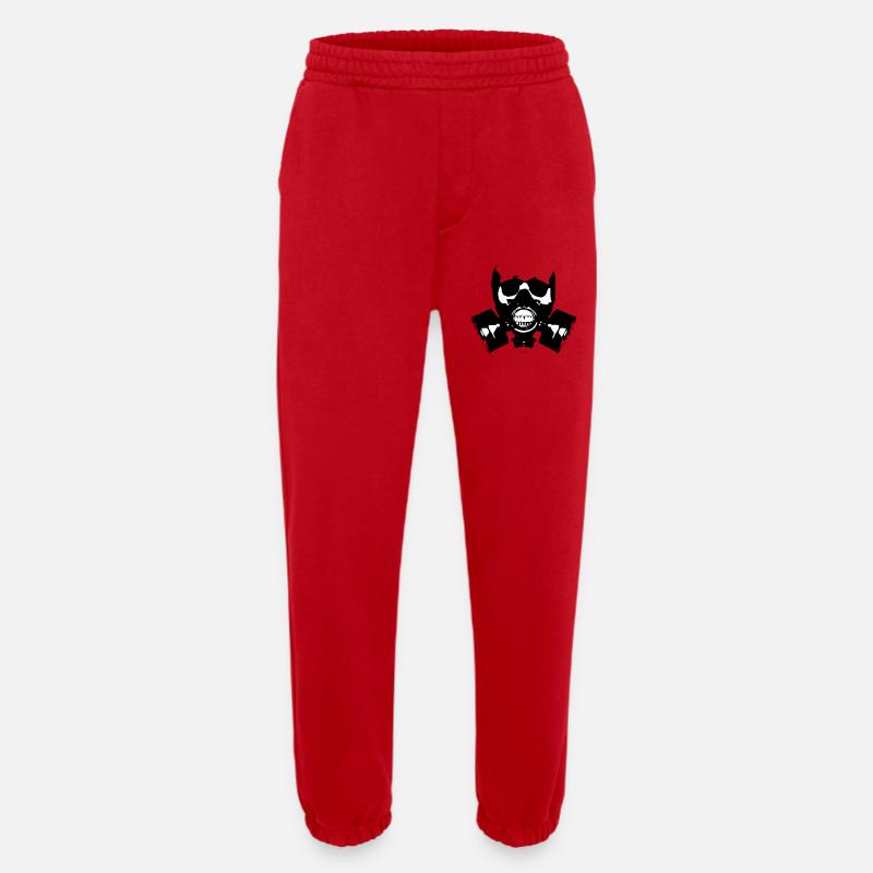Gasmaske Skullsilhouette - Heavyweight Jogginghose - made by SPREAD  - Rot