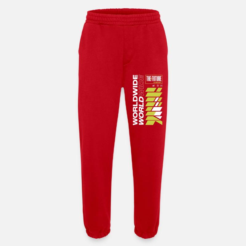 Future Radiant Pattern - Heavyweight Jogging Pants - made by SPREAD - red