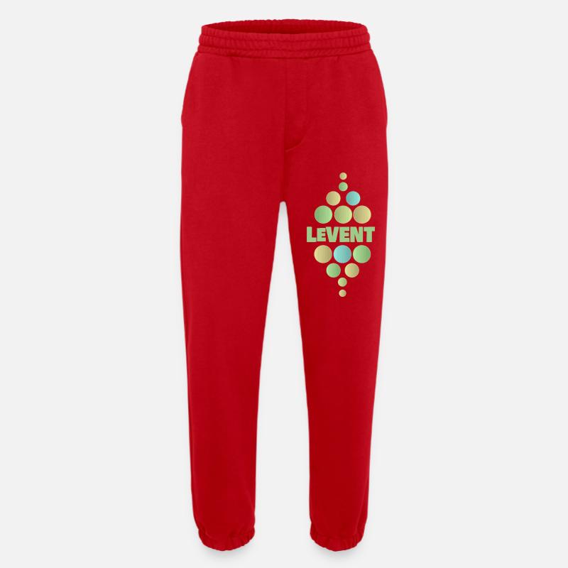 Pyramide Pastel Doten LEVENT - Pantalon de jogging bio épais fabriqué en UE - rouge
