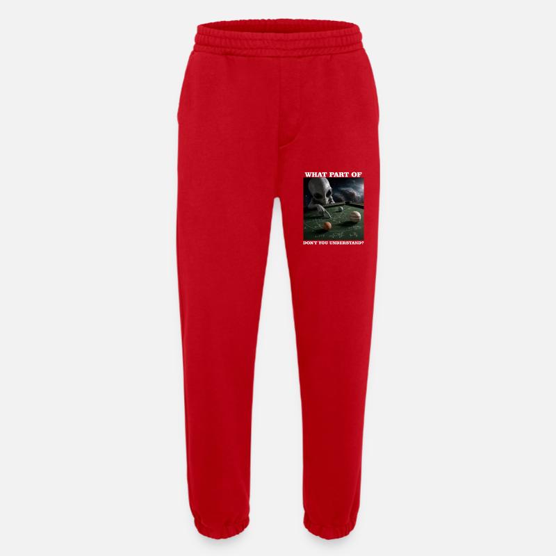 Billard-Physik-Alien-Nerd-Billardspieler - Heavyweight Jogginghose - made by SPREAD - Rot