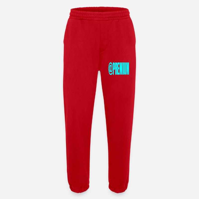 Neon @PREMIUM Text Logo - Heavyweight Jogging Pants - made by SPREAD - red