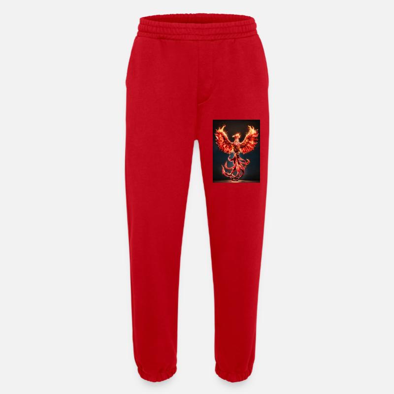 Phoenix Firecrest Burst - Heavyweight Jogging Pants - made by SPREAD - red