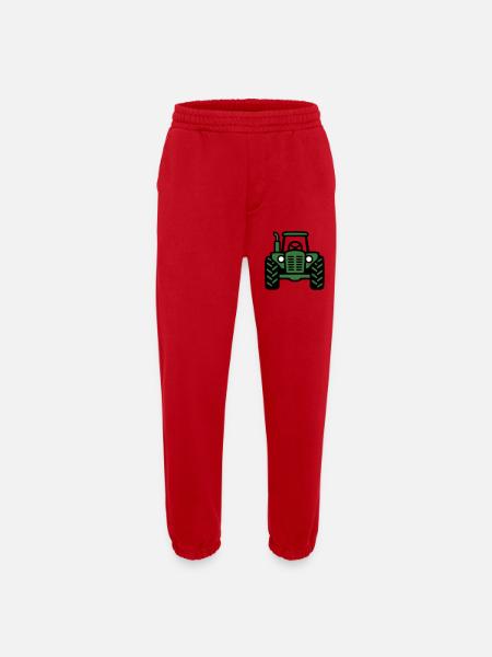 Tractor Front View Logo - Heavyweight Jogging Pants - made by SPREAD - red