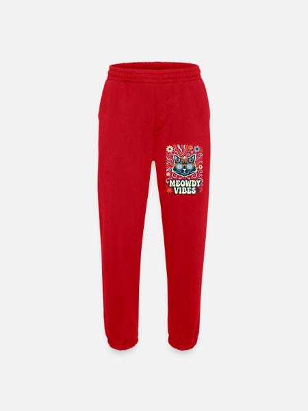Meowdy Vibes Retro Katze - Heavyweight Jogginghose - made by SPREAD - Rot