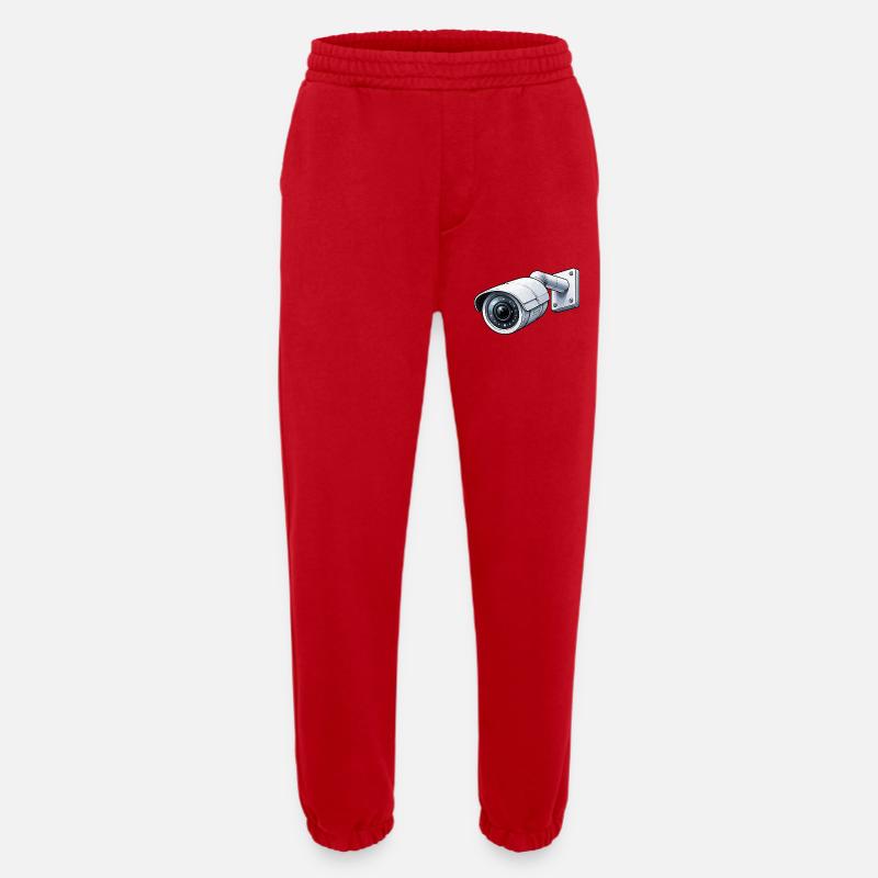 Security Camera Surveillance Camera - Heavyweight Jogging Pants - made by SPREAD  - red