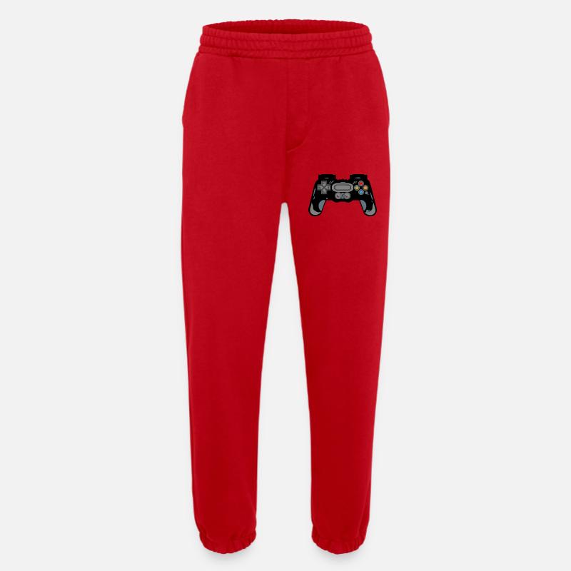 Retro Controller Silhouette - Heavyweight Jogging Pants - made by SPREAD  - red