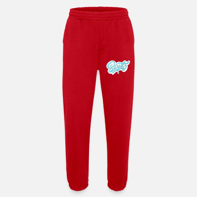 Cold Sweet Script Design - Heavyweight Jogging Pants - made by SPREAD  - red