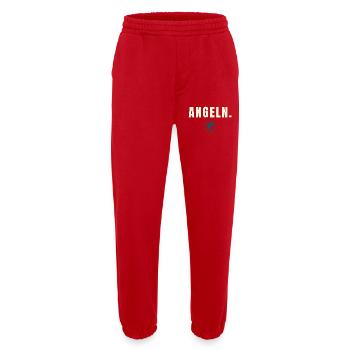 ANGELN. Minimalist Fishing Design Success Edition - Heavyweight Jogginghose - made by SPREAD  - Rot - Vorne