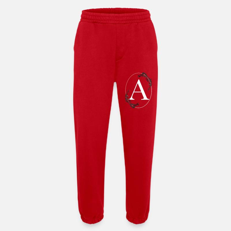 Buchstabe A - Heavyweight Jogginghose - made by SPREAD  - Rot