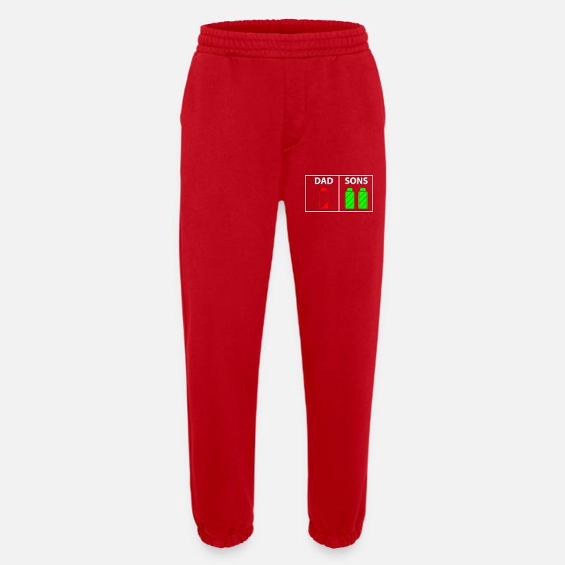 Dad vs Sons Neon Bottles - Heavyweight Jogging Pants - made by SPREAD  - red