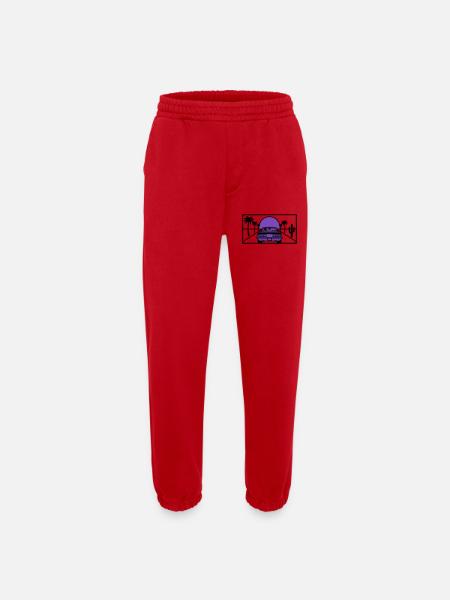 Night Driving Highway Graphic - Heavyweight Jogging Pants - made by SPREAD - red