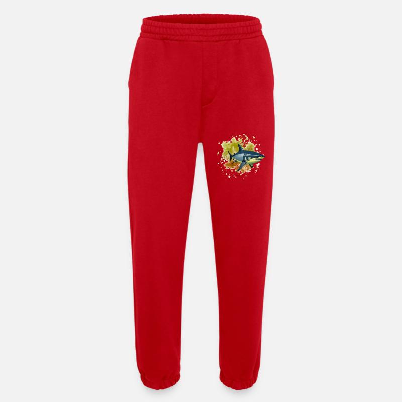 Requin Requin - Pantalon de jogging bio épais fabriqué en UE - rouge