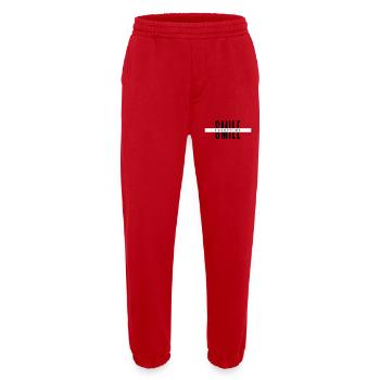 Smile Everytime – Minimal Positive Typography - Heavyweight Jogging Pants - made by SPREAD  - red - Front