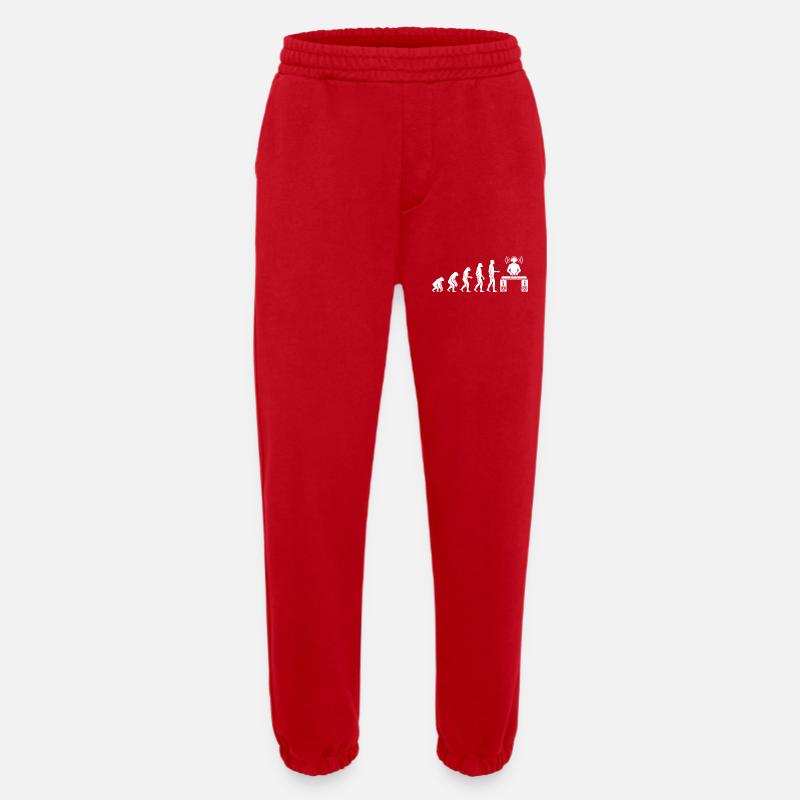 Evolution to DJ - Heavyweight Jogging Pants - made by SPREAD  - red