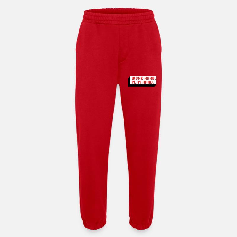 Work Hard. Play Hard. (Rot) - Heavyweight Jogginghose - made by SPREAD  - Rot