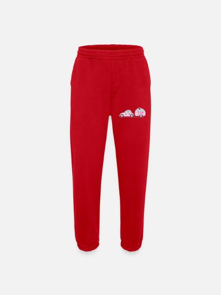 Auto mit Wohnwagen Rosa Herz - Heavyweight Jogginghose - made by SPREAD  - Rot