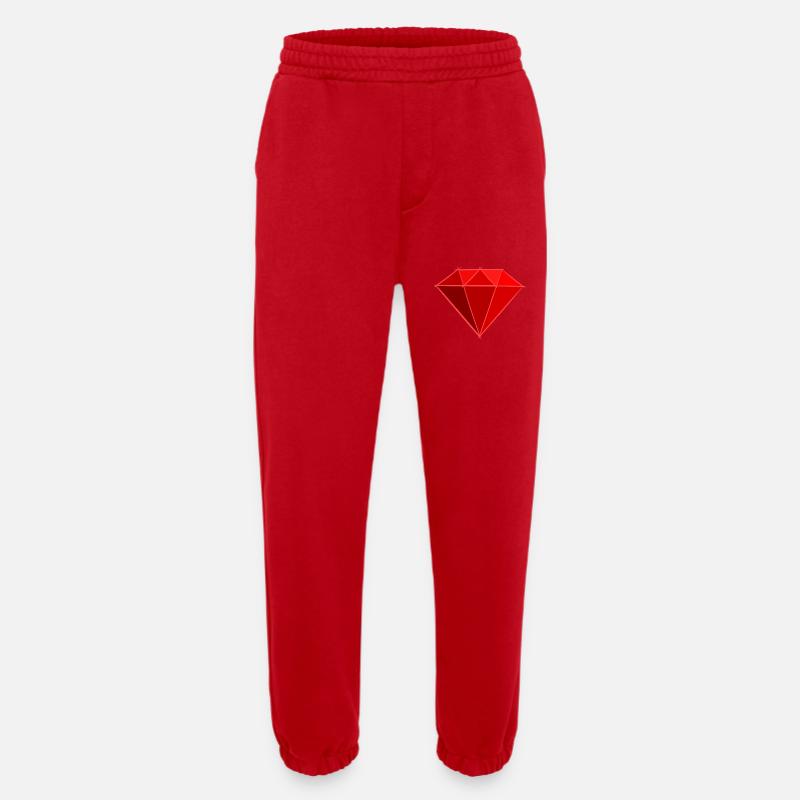 Gemstones: Ruby Drawing / Symbol. Jewel. - Heavyweight Jogging Pants - made by SPREAD  - red