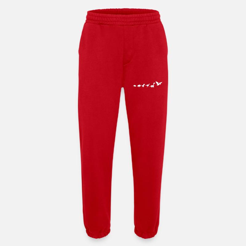 Dinosaur Evolution - Heavyweight Jogging Pants - made by SPREAD  - red