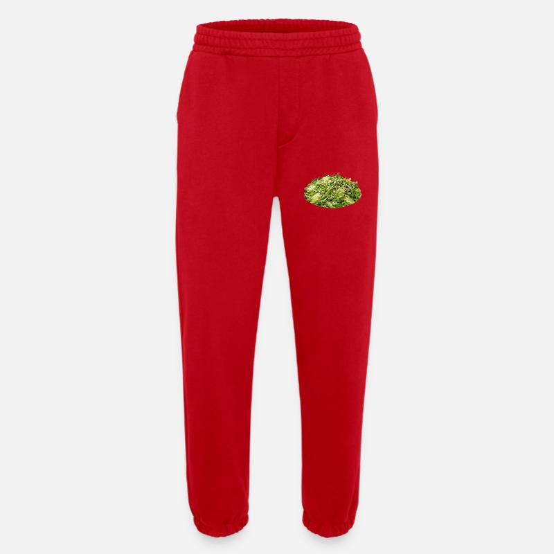 Green Delight Pine Kernel Salad - Heavyweight Jogging Pants - made by SPREAD  - red