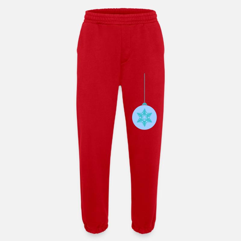 Weihnachtskugel Schneeflocken Blau Ornament - Heavyweight Jogginghose - made by SPREAD  - Rot