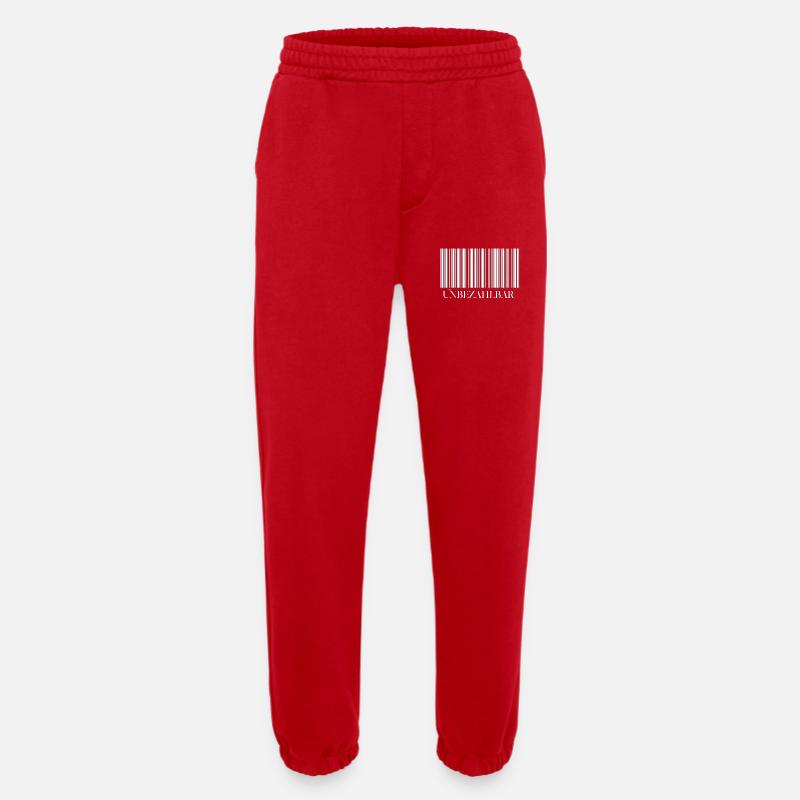 Abstrakter Barcode Design auf Kleidung - Heavyweight Jogginghose - made by SPREAD - Rot