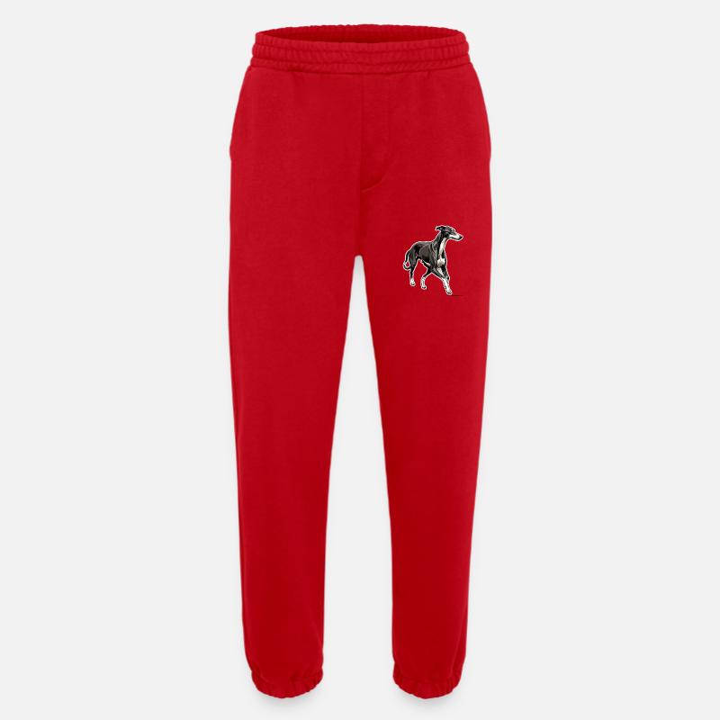 Windhund Silhouette Elegante Kontur - Heavyweight Jogginghose - made by SPREAD  - Rot