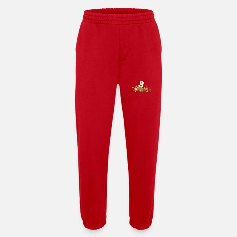 3rd anniversary construction site - Heavyweight Jogging Pants - made by SPREAD  - red