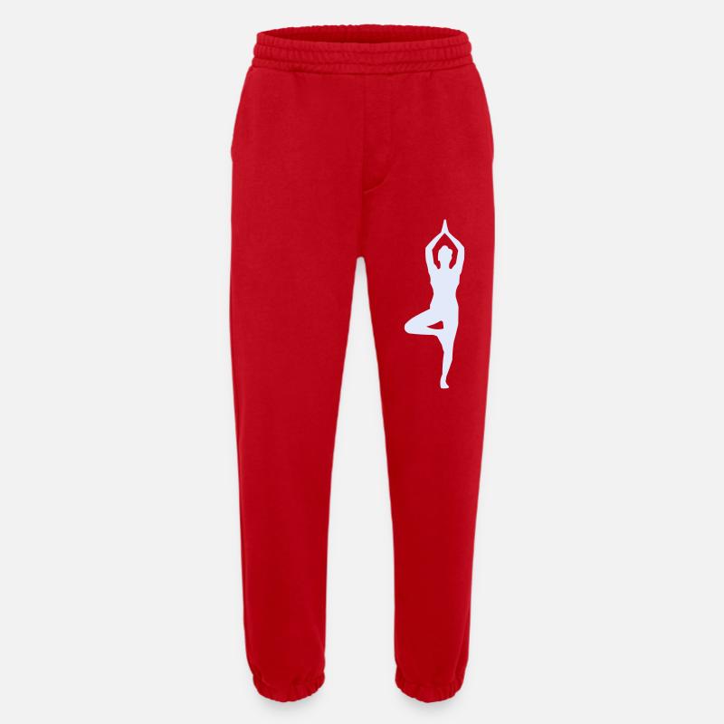 Yoga Pose Tree Pose Silhouette - Heavyweight Jogging Pants - made by SPREAD - red