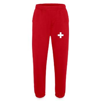 Schweiz Flagge Heimat Urlaub Geschenk - Heavyweight Jogginghose - made by SPREAD  - Rot - Vorne