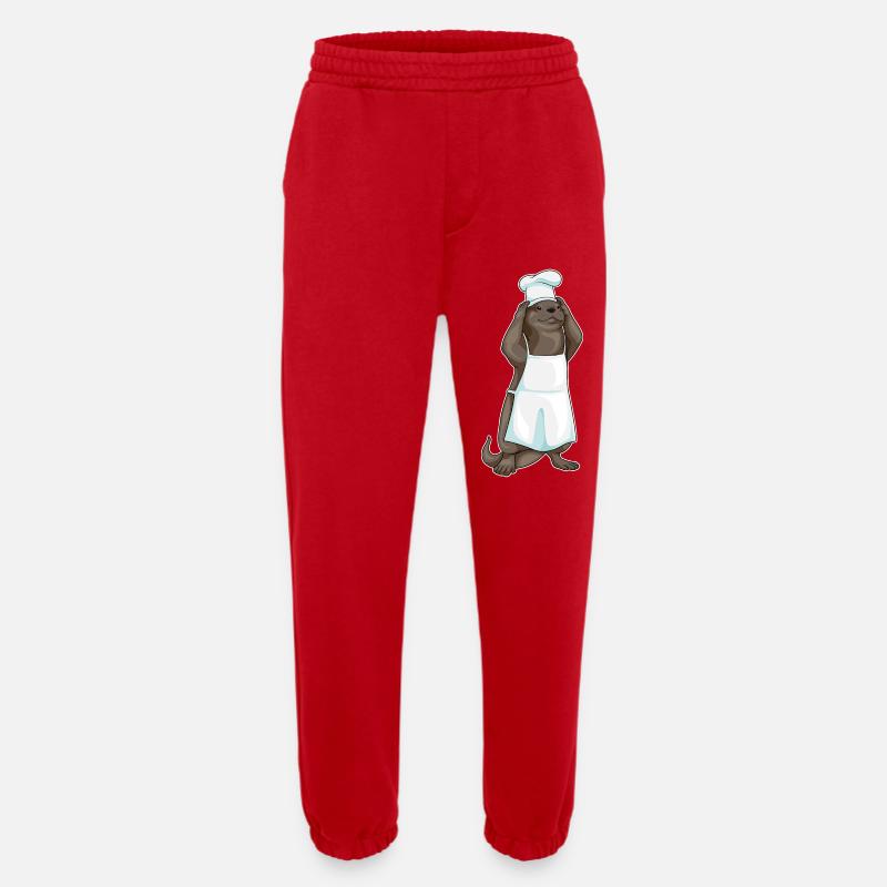 Chef Chef Cuisson Chef Cuisson - Pantalon de jogging bio épais fabriqué en UE - rouge