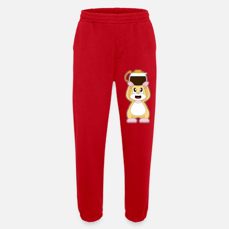 Hamster Coffee Coffee Pot - Heavyweight Jogging Pants - made by SPREAD  - red